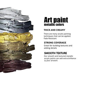 Juego de Pintura Acrílica Metálica Personalizada <span class=keywords><strong>para</strong></span> Artistas y <span class=keywords><strong>Principiantes</strong></span> <span class=keywords><strong>para</strong></span> <span class=keywords><strong>Pintar</strong></span> Rocas, Lienzos, Madera, <span class=keywords><strong>Tela</strong></span>, Vidrio, Papel y Varios Materiales - Product Image 4