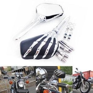 Rétroviseur universel pour moto, chrome, tête de mort, squelette, pour Suzuki 2003-2012 Honda CBR <span class=keywords><strong>600RR</strong></span> F5 <span class=keywords><strong>2010</strong></span> - Product Image 5