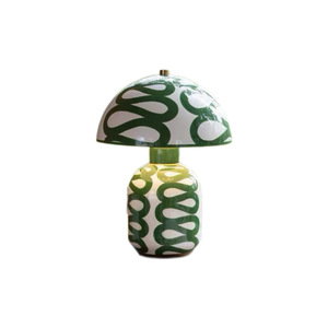 Mushroom Lamp Glazed Green E27 LED Warm <b>Light</b> Table Lamp For Reading Living Room Bedroom Study Night <b>Light</b> - Product Image 5