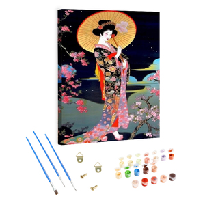 <span class=keywords><strong>Geisha</strong></span> <span class=keywords><strong>japonaise</strong></span> tenant un parapluie Kit de peinture par numéros pour adultes Peinture à l'huile numérique de haute qualité Décoration intérieure - Product Image 1