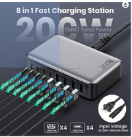 İngiltere abd Au ab seyahat istasyonu en yeni Gan tipi C evrensel seyahat adaptörü ucuz cep cep 200W dizüstü telefon şarj adaptörü