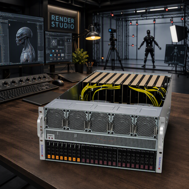 AI Cloud Gaming 10-GPU 5U Rack Server SYS-521GE-TNRT Dual Xeon Low-Latency GPU Server for Game Streaming