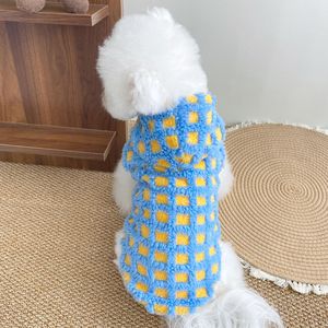 Cute Fluffy Pet <b>Coat</b> Winter Warm Fleece <b>Lined</b> Vest For Bichon Frise Puppy Red And Blue - Product Image 4