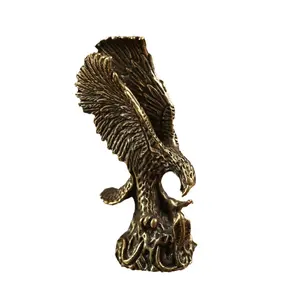 Pure copper grand display solid eagle small display roc wings microsculpture copper treasure bronze