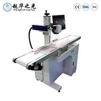 Machine de marquage laser à fibre optique automatique haute puissance YUEHUA avec convoyeur, reconnaissance intelligente CCD et positionnement DXF/PLT/AI