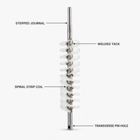 Brosse à rouleau spirale sur mesure avec noyau en acier inoxydable, filaments PA PP PPT, poils de 10 à 80 mm, brosse à rouleau industrielle