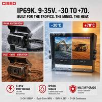 Système de Moniteur AI à Double Écran Divisé 7 Pouces, DVR 2 Canaux 1080P avec 2 Caméras 1080P pour Camions et Autobus