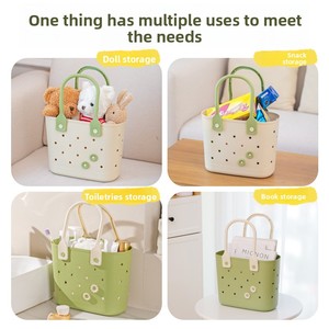 Simple Style Bathroom <b>Storage</b> Basket Hand-Held Hollow Toiletries and Shower Basket for Student Dormitory <b>Bath</b> - Product Image 4