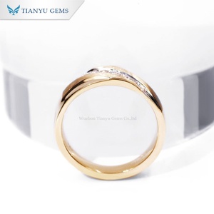 Tianyu Gems 14K oro amarillo laboratorio diamantes hombres anillo para boda - Product Image 3