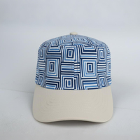 Casquette de baseball vintage style streetwear avec logo imprimé à motif géométrique rayé, broderie personnalisée, visière incurvée et dessus plat