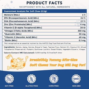 Suplementos Masticables de Aceite de Pescado Omega 3 6 9 de Marca Propia, Ricos en EPA y DHA, Vitaminas C y E, Alivio de Alergias, Salud para Perros y Gatos con Pérdida de Pelo - Product Image 5