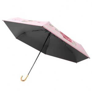 Paraguas Plegable 5 en 1, Mini, para Lluvia y Sol, Protección UV, Mango Curvo, Vinilo, Personalizable con Logotipo - Product Image 2
