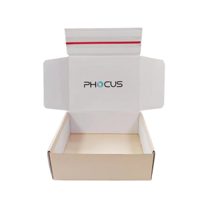 Boîtes d'expédition en papier kraft avec logo personnalisé, en carton ondulé, à fermeture éclair, auto-adhésives, à déchirure rapide, avec pelliculage mat - Product Image 2