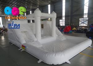 Mini château gonflable blanc avec toboggan, qualité commerciale, combo, <span class=keywords><strong>pour</strong></span> le <span class=keywords><strong>mariage</strong></span>, offre spéciale - Product Image 2