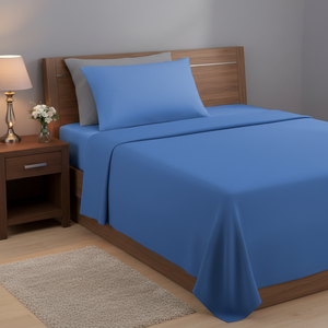 Parure de lit 100% coton 200 fils/cm² respirante, ensemble complet avec taies d'oreiller, hypoallergénique, <span class=keywords><strong>anti</strong></span>-acariens, unie - Product Image 5