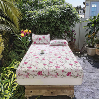 Fournisseur d'usine ODM/OEM – Ensemble de 3 draps plats en microfibre imprimés motif floral, taies d'oreiller, anti-boulochage, anti-statique pour lit King Size