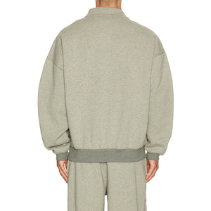 Streetwear Custom Heavy Fleece Lining Sweat Suits Polo Collar Men Soft Cotton Baggy Jogger <b>Set</b> - Product Image 2