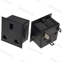 Prise de courant britannique 13A250V entrée 3 broches Type G Angleterre Module de prise industrielle noir CE prise d'entrée AC à encliqueter