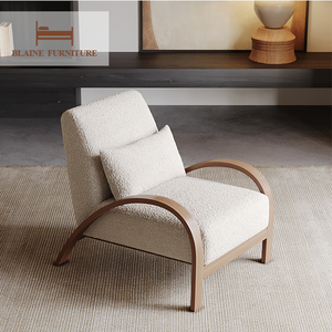 BLAINE Japonais Crème Style Moderne Tufté Designer Unique Tissu Canapé Chaise pour La Maison Chambre Salon Balcon Loisirs Hôtels - Product Image 4