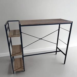 Durable Mini Desktop <strong>Desk</strong> Combined Writing Bookshelf <strong>Unit</strong> Minimally Designed Office Home Computer <strong>Desk</strong> Metal Wood for Bedroom - Product Image 6