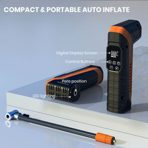 Compresseur d'air portable sans fil, gonfleur <span class=keywords><strong>de</strong></span> pneus numérique rapide 12V/DC, mini pompe pour pneus <span class=keywords><strong>de</strong></span> voiture, vélo, moto avec lumière LED - Product Image 3