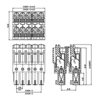 AOSI 플러그인 이중 레이어 15EDGKN KF2EDGKNH-3.5/3.81 8A 300V 28-16AWG PCB 터미널 블록 스프링 타입