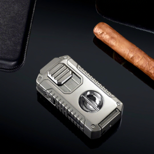 Wholesale 5 1 Three Flame <b>Cigar</b> <b>Lighter</b> V Cutter Metal Windproof Portable Multifunctional Refillable Butane <b>Cigar</b> Accessories - Product Image 1