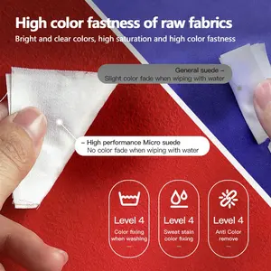 High Colorfastness 0.6-1.2mm Microfiber Fabric Double Sided Suede Synthetic Leather Fabrics For Shoe Bag