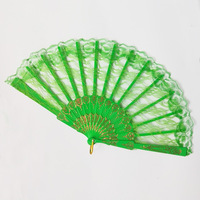 Éventail de mariage vintage double couche en stock avec technique peinte pour le nouvel an chinois Éventail en dentelle d'os en plastique de couleur en option