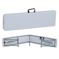 Table pliante en plastique portable rectangulaire de 6 pieds pour jardin, cour, hôpital, banquet, mariage, vente en gros à prix réduit