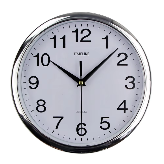 Promotion 12 Inch Modern Classic Quartz Wall Clock Single Face Digital Custom Black Frame White Dial Silent Design for Home