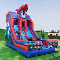 Structure gonflable Spider-Man de qualité commerciale avec toboggan |   Château gonflable à thème Marvel pour enfants, location pour fêtes, certifié CE, pour jardin