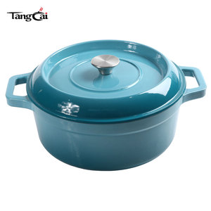 <span class=keywords><strong>Cocotte</strong></span> <span class=keywords><strong>en</strong></span> <span class=keywords><strong>fonte</strong></span> émaillée personnalisée pour cuisine, avec double poignée, couvercle <span class=keywords><strong>en</strong></span> céramique, revêtement antiadhésif, compatible cuisinière - Product Image 1