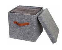 Cube de rangement pliable pliable feutre tissu boîte de rangement panier conteneurs avec poignées