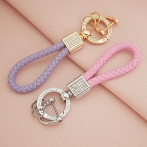 Korean Style Light Luxury <b>Car</b> Keychain Handwoven, Rhinestone <b>Key</b> <b>Ring</b> Sparkling Durable Universal, for BMW Toyota Honda - Product Image 1