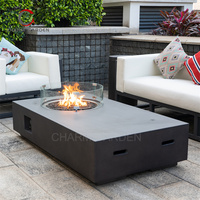 Table rectangulaire de foyer à gaz de style moderne de haute qualité pour l'extérieur Table de chauffage au gaz propane pour l'extérieur