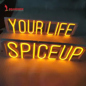 BRANDNEWSIGN Hersteller Custom Led beleuchtete Licht Party Zeit Hintergrund Outdoor Acryl Neon Logo Zeichen für Business Shop