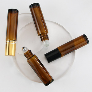 Envases de Perfume al por Mayor LK: Botellas de Vidrio Ámbar Esmerilado Rectangulares de 10 ml con Tapón de Madera/Plástico para Perfume, Crema para Ojos, Líquidos y Esenciales - Product Image 3