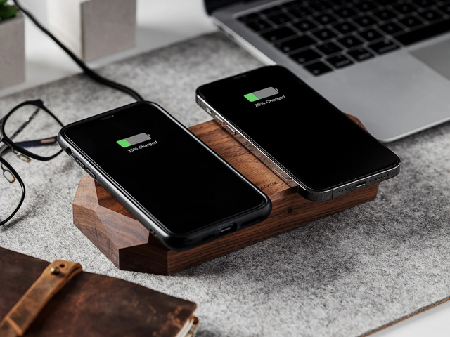 Wooden Wireless Charging Pad Dual 15W Fast Charger Dock for iPhone AirPods Samsung Xiaomi Qi Charging Station