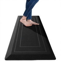 Tapis de cuisine ergonomique en mousse à mémoire de forme extra épaisse UKISS 9/10 po, anti-fatigue, antidérapant, pour cuisine, bureau, poste de travail, noir