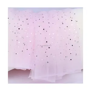 Fabric Supplier Decoration 100% Polyester Glitter Sparkling Sequins Star Foil Bridal Tulle Fabric For Dress And Skirts
