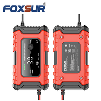 Chargeur de batterie FOXSUR 12V 6A à impulsions pour trottinette électrique, avec compensation de température pour la réparation des batteries au plomb de vélos électriques