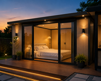 Maison conteneur pliable multi-usages industrielle, amovible, extensible, avec aménagement intérieur complet, écologique et rapide à construire