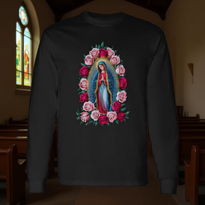 Camiseta de manga larga católica cristiana de Nuestra Señora Virgen María de Guadalupe - Product Image 3