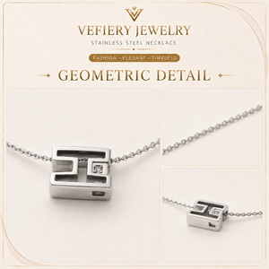 Collier en acier inoxydable couleur argent tendance pour femmes - Product Image 3