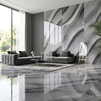 Grande dalle de sol en porcelaine imitation onyx agate noire 750x1500mm pour hall d'hôtel de luxe