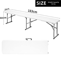 Banc pliable léger avec poignée de transport, pour l'intérieur et l'extérieur, idéal pour les salons professionnels et les expositions