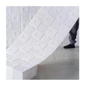china golden supplier produce pe foam wallpaper 3D mural wallpaper roll and sticker for room walls