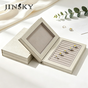 High End Creative Book Flip Jewelry <b>Storage</b> Box Display Case for <b>Ring</b> Necklace Bracelet Custom Logo Wholesale - Product Image 2