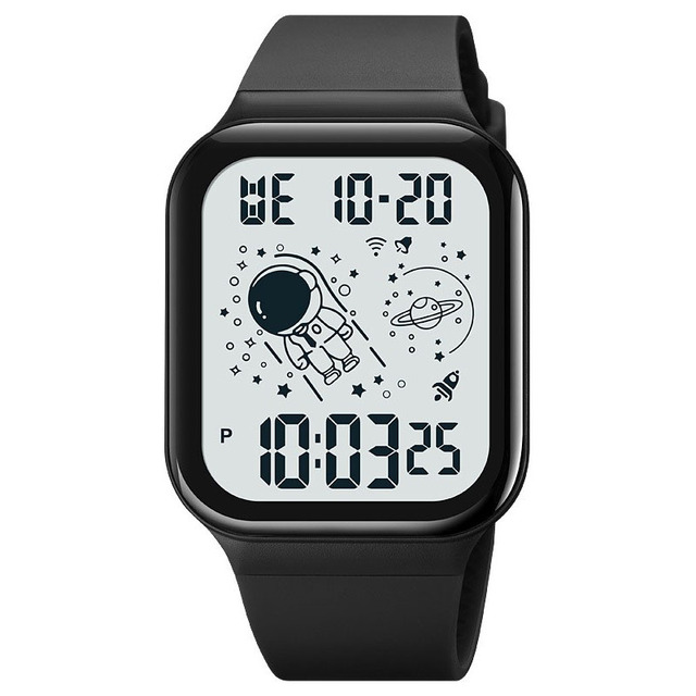 Unisex Waterproof Digital Sports Watch Smart Astronaut with Count Feature ABS+PU Material 41g